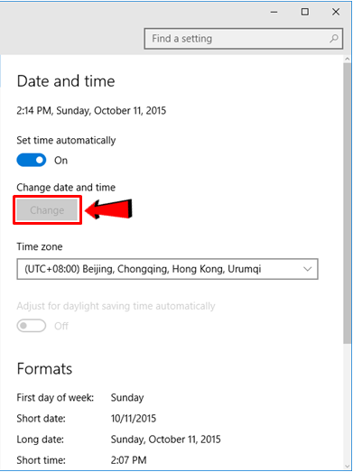 account settings are out of date windows 10