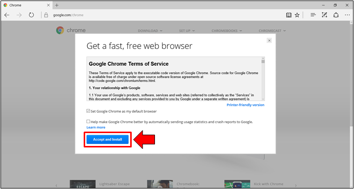 install chrome on windows 10