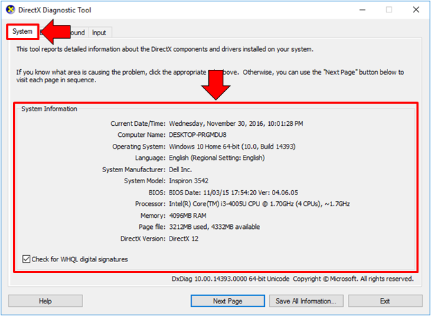 directx diagnostic tool download windows 10